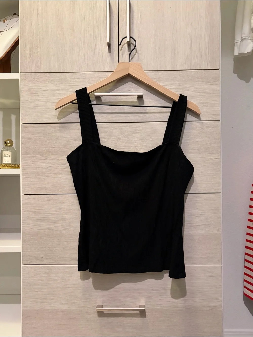 Reformation Black Ribbed Square-Neck Tank - Picture 1 of 3